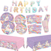 Gatherfun unicorn birthday plates 9-inch add festive color to the meal