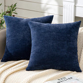 GAWAMAY navy 22x22 pillow cover, front view, ideal for cozy living room decor.