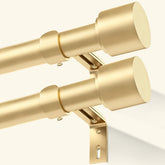 Geebobo gold curtain rods 2-pack in living room setup, sturdy support for window treatments.