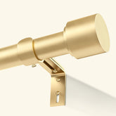 Geebobo Gold Curtain Rods wall-mount setup for sturdy large-window support.
