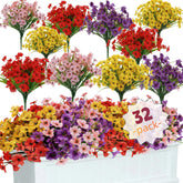 Geegoods artificial mums outdoors in 32 bundles add vibrant, year-round color to your porch.