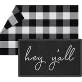 Geelin Hey Y All welcome mat shown with inviting entryway styling and protective outdoor use.