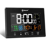 Geevon digital atomic clock in bedroom with a large clear display for easy reading