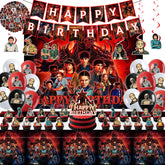 Generic 125pcs birthday kit backdrop and tablecloth for instant party setup