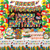 Generic 197-piece Building Blocks Party Set backdrop, photo-ready focal point for celebrations