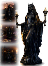 Generic Hecate statue with magic hounds for display and collection.