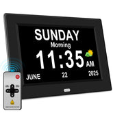 Generic large-display alarm clock with clear digits for seniors.