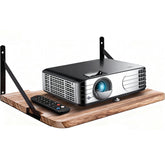 Generic Projector Shelf mounted on wall, showing sturdy wood construction for media devices.