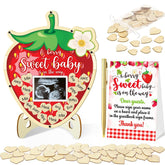 Generic strawberry baby shower guest book alternative with 3D frame for memories