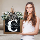 Generic Ultra Large 14-inch last name wreath for front door offers a personalized greeting.
