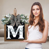 Generic Ultra Large front-door wreath with initials adds timeless curb appeal