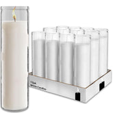 Generic White 8-inch prayer glass candles in a 12-pack bundle for vigils and prayers