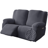 Genina recliner loveseat cover in stripe jacquard protects furniture stylishly.