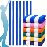 Genovega oversized stripe beach towel 72x40 ready for sunlit beach days.