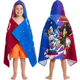 Get Trend Sonic Hedgehog hooded towel for boys with a cozy, absorbent fit after swimming.