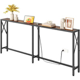 Gewudraw 70in skinny sofa table back view showing slim profile for tight spaces