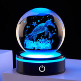 Ghtixsu 3D sea turtle crystal ball with lifelike engraving for desk decor.