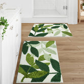 Gibelle green bathroom rug 18x26 with plush surface and non-slip back for secure bathroom footing.