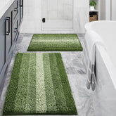 Gibelle green bathroom rug set 2-piece with plush softness and secure non-slip grip