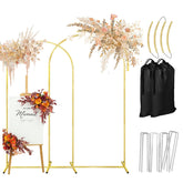 GILPWA wedding arch stand 7.2ft gold, sturdy backdrop for elegant ceremonies.