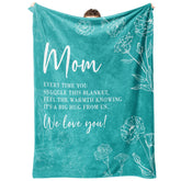 GiltGlimmer mom blanket with heart text close-up for cozy moments