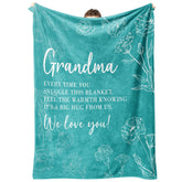 GiltGlimmer teal 50x60 grandma blanket close-up texture, gift-ready warmth.