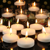 GINITIRI 3-inch white floating candle disk for a centerpiece glow