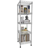 GIOTORENT 5-tier shelving front view grey space saving design