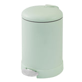Glad small trash can round stainless steel with mint finish, ideal for compact desk spaces.