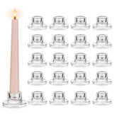Glasseam glass tapered candlestick holder with clear finish for elegant centerpieces