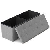 GLAXYFUR 43-inch folding storage ottoman bench with sturdy seating and ample internal storage.