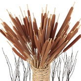 Glicrili 45pcs cattails bundle in 17-inch height ideal for tall vase displays.
