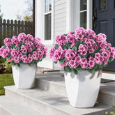 GLIDLION 12-bundle artificial geranium flowers for a vivid outdoor display.