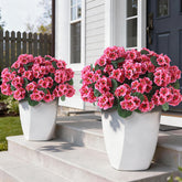 GLIDLION 12 bundles artificial geranium flowers in full bloom for outdoor décor.