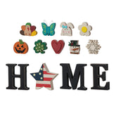 Glitzhome home sign letter H enhances seasonal desk decor