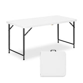 GlowitLian 4ft folding table with HDPE top for sturdy, scratch-resistant dining surfaces.