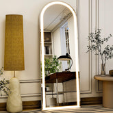 GLSLAND arched LED full-length mirror with lights offers clear head-to-toe reflection.