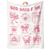 Glydein Baptism Blanket for girls with pink print, comforting keepsake for special occasions