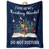 Glydein book lovers gift blanket purple, cozy reading companion for evenings.