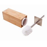 GOBAM bamboo toilet brush in holder for a tidy, natural bathroom look.