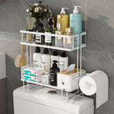 Godboat over-the-toilet bathroom organizer adds compact storage above the tank.