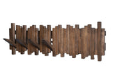 GOGREEBELL acacia wood wall mount coat rack front view, durable entryway storage.