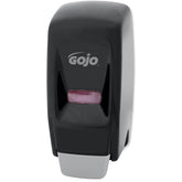 GOJO 800 Series dispenser front view in black for controlled dispensing.
