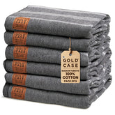 Gold Case Lycia oversized Turkish towel in black with quick-dry, sand-free performance
