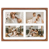 Golden State Art 4x6 collage frame close-up with rounded corners and natural wood grain.