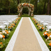 GoldenXin burlap aisle runner with lace edge for rustic wedding decor