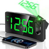GOLOZA Projection Alarm Clock front view showing large LED display for easy nighttime viewing