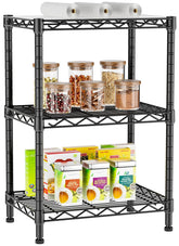 Golpart 3-tier adjustable shelf front view shows sturdy, space-saving storage.