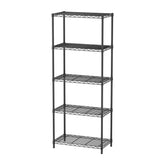 Golpart 5-tier adjustable shelving unit in black offers sturdy, versatile storage.