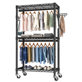 Golpart heavy-duty clothes rack with a 3-tier setup for organized wardrobe storage